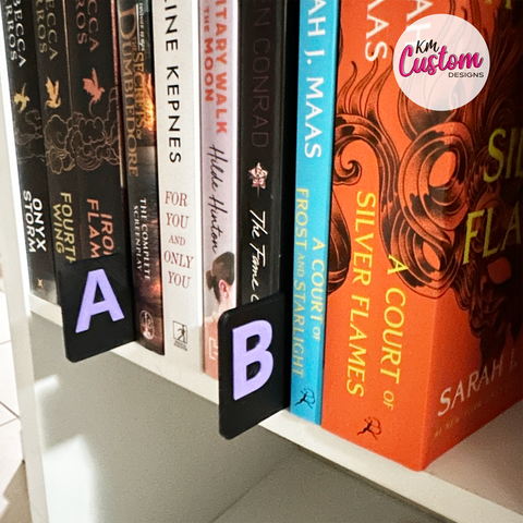 3D Printed Alphabet Book Shelf Divider Set