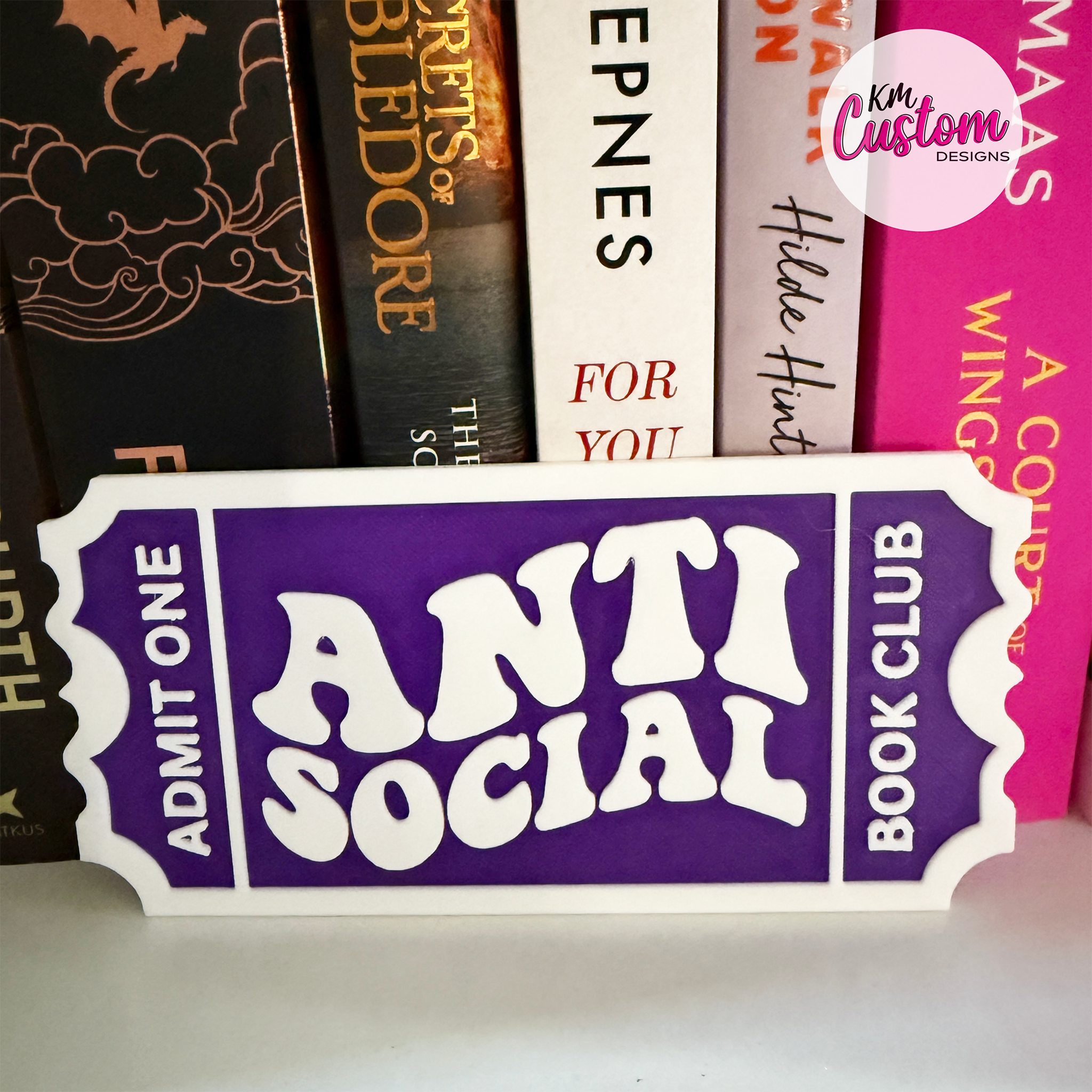 3D Printed Trope Book Club Shelf Signs