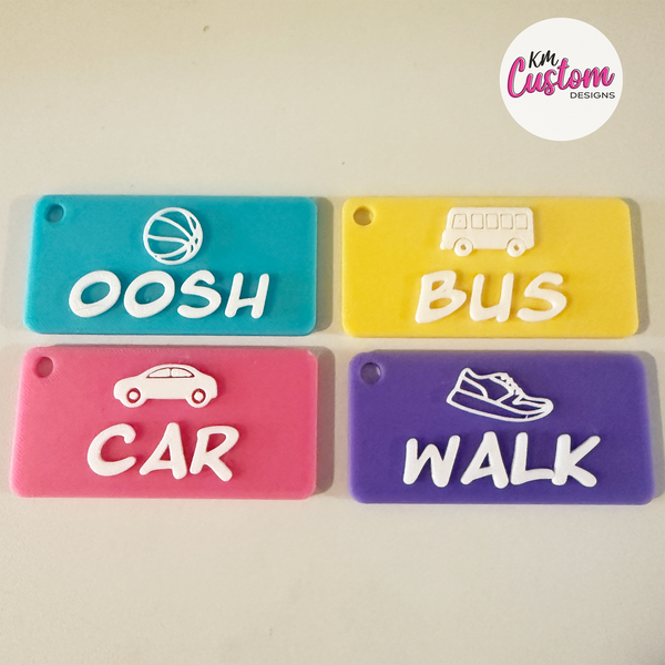 3D Printed After School Bag Tag Keyring