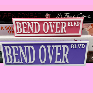 3D Printed Bend Over Boulevard Book Shelf Sign