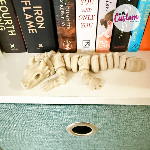 3D Printed Articulated Bone Dragon Shelf Decoration
