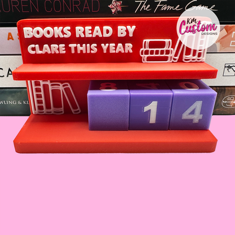 3D Printed Personalised Books Read Counter Stand – Track Your Reading Progress in Style