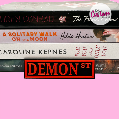 3D Printed Demon Street Book Shelf Sign