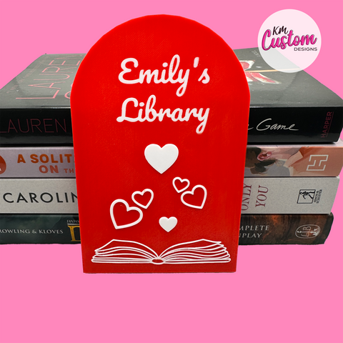 3D Printed Personalised Romance Library Sign