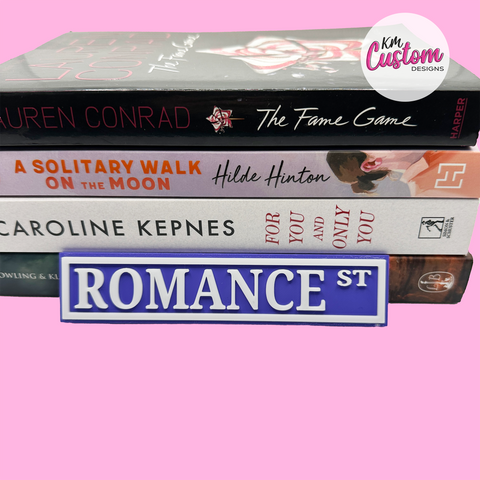 3D Printed Romance Street Book Shelf Sign