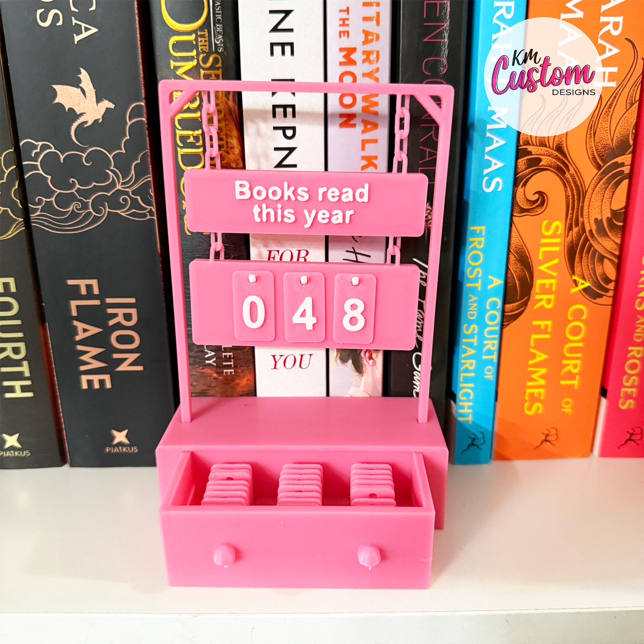 3D Printed Books Read Chain Counter Stand – Track Your Reading Progress in Style