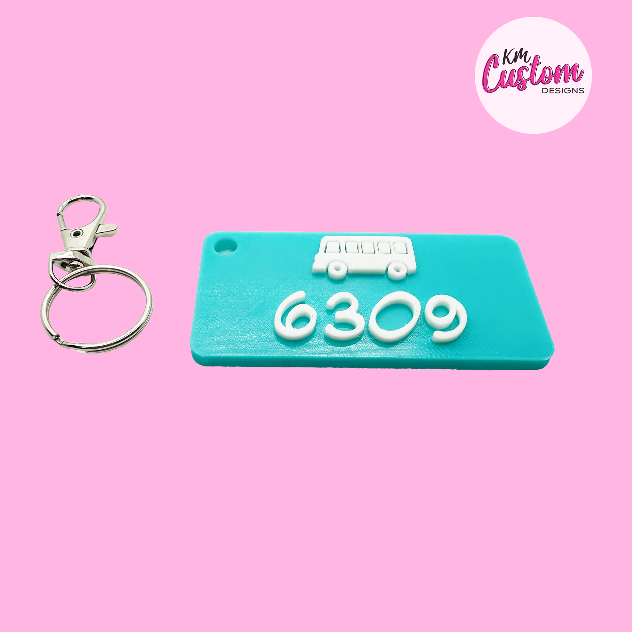 3D Printed Bus Number Bag Tag Keyring