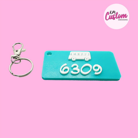 3D Printed Bus Number Bag Tag Keyring