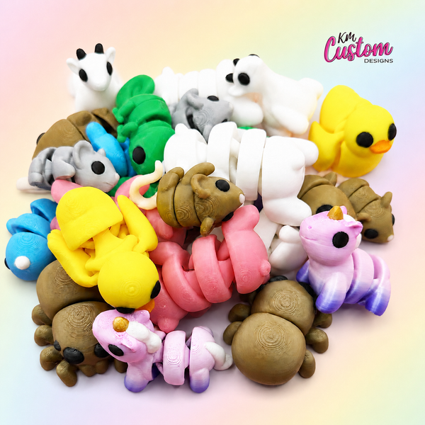 3D Printed Articulated Baby Animal Fidgets