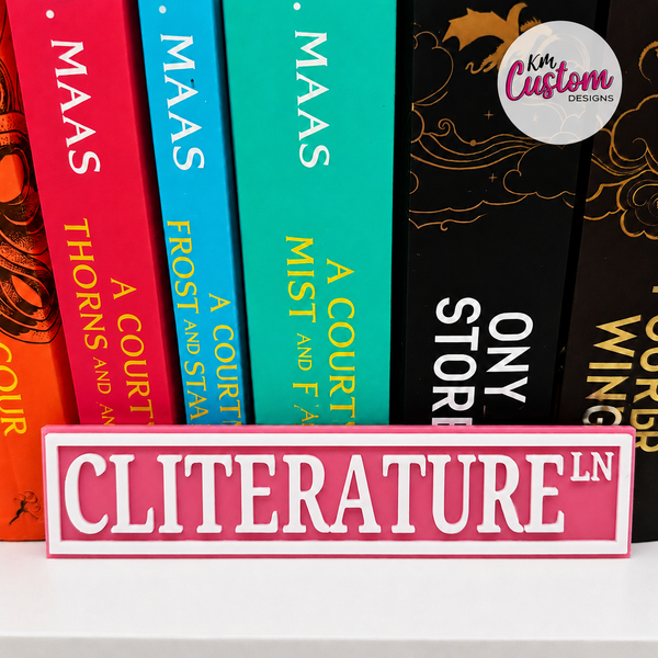 3D Printed Cliterature Lane Book Shelf Sign