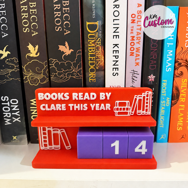 3D Printed Personalised Books Read Counter Stand – Track Your Reading Progress in Style