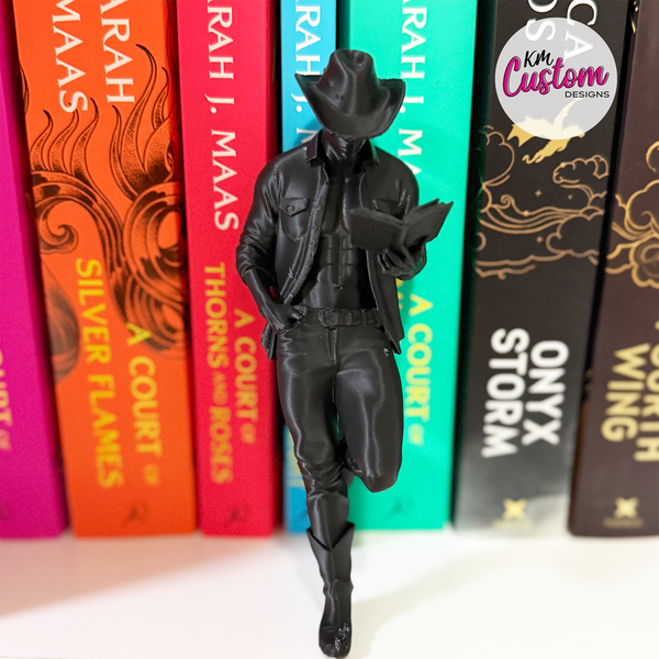 3D printed cowboy reader bookshelf figure