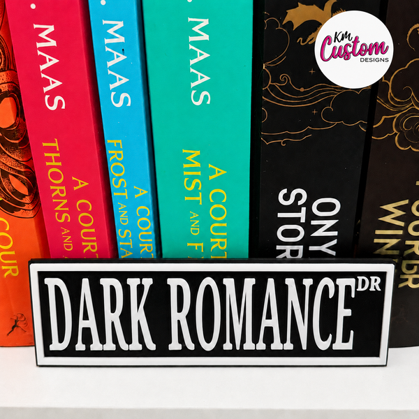 3D Printed Dark Romance Drive Book Shelf Sign