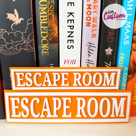 3D Printed Escape Room Book Shelf Sign