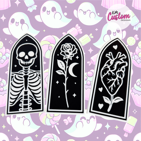 3D Printed Set of 3 Spooky Halloween Bookmarks