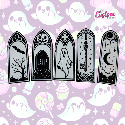 3D Printed Set of 5 Spooky Halloween Bookmarks