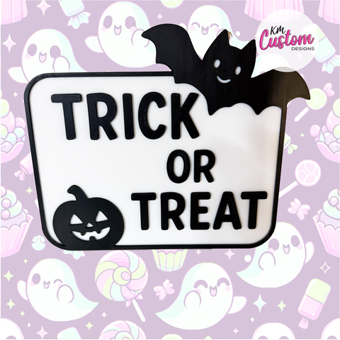 3D Printed Trick or Treat Shelf Sign
