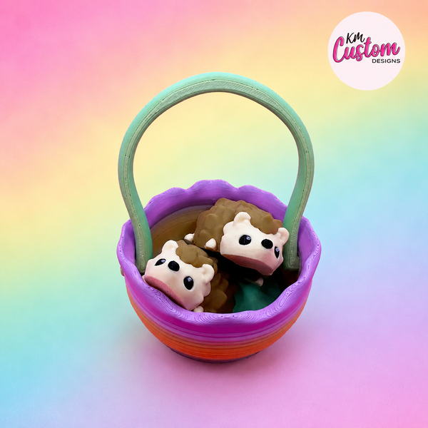 Hedgehogs in a basket