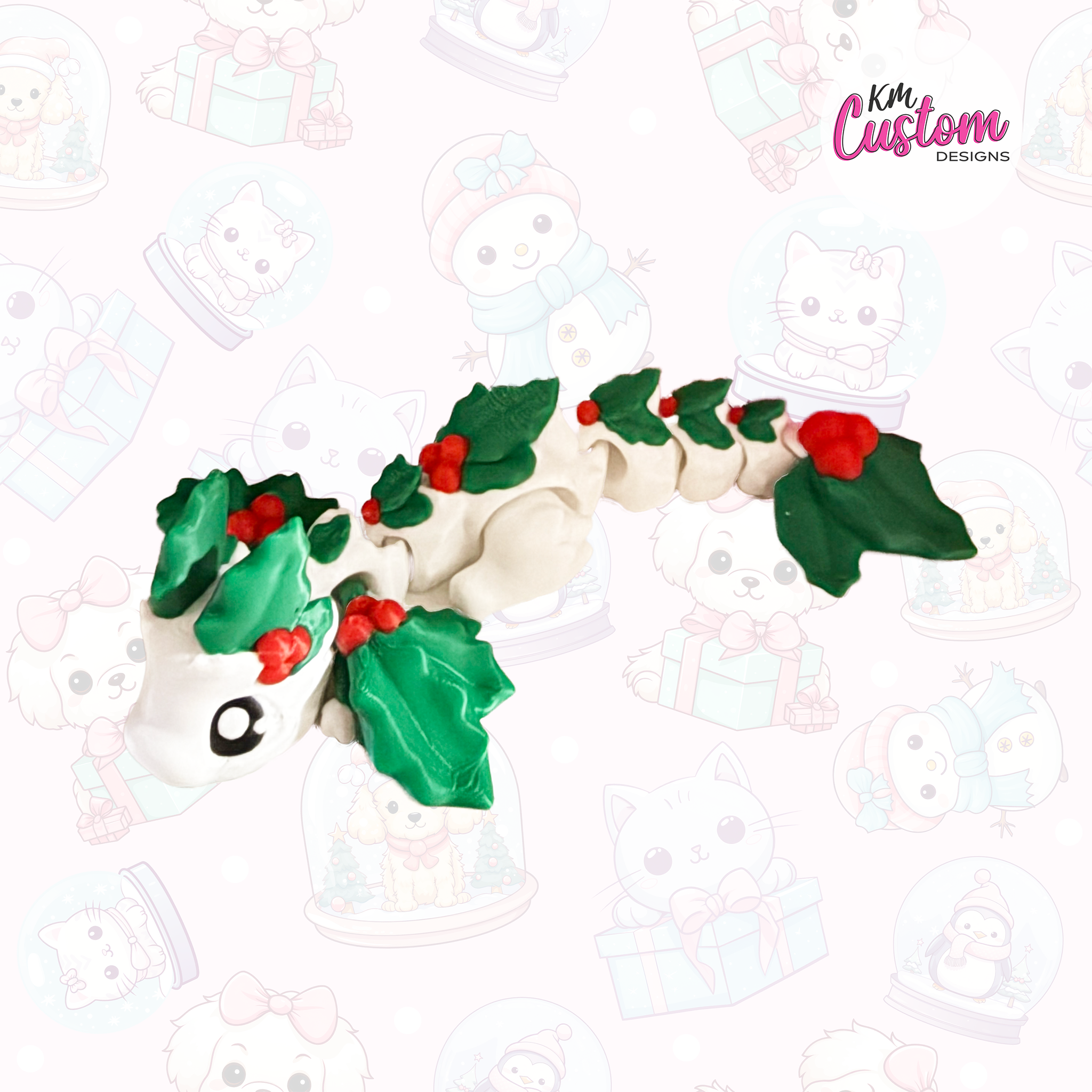 3D Printed Articulated Kinomi Holly Dragon Shelf Decoration