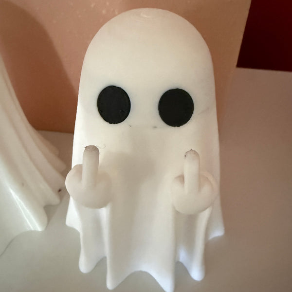 NOT QUITE RIGHT - 3D Printed Rude Fingers Up Ghost Shelf Decoration