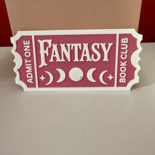NOT QUITE RIGHT - 3D Printed Fantasy Book Club Shelf Sign