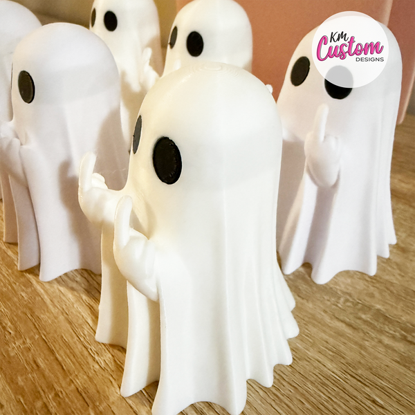 NOT QUITE RIGHT - 3D Printed Rude Fingers Up Ghost Shelf Decoration