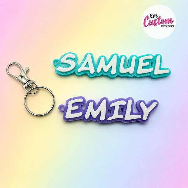 3D Printed Personalised Name Bag Tag Keyring