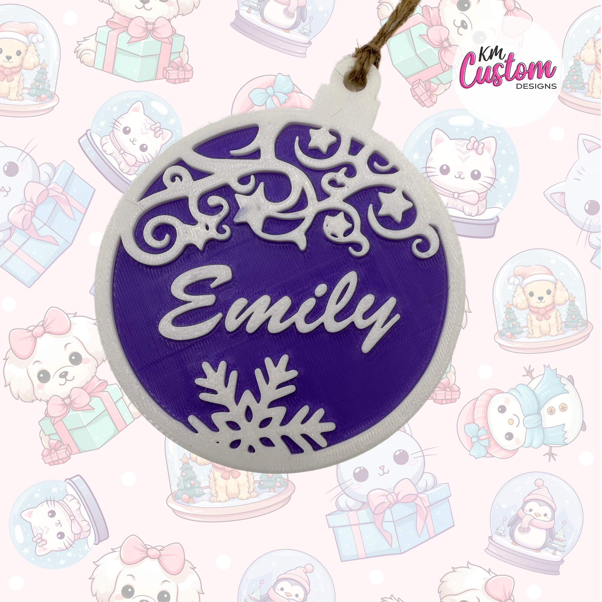 3D Printed Personalised Christmas Ornament