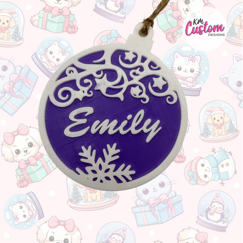3D Printed Personalised Christmas Ornament