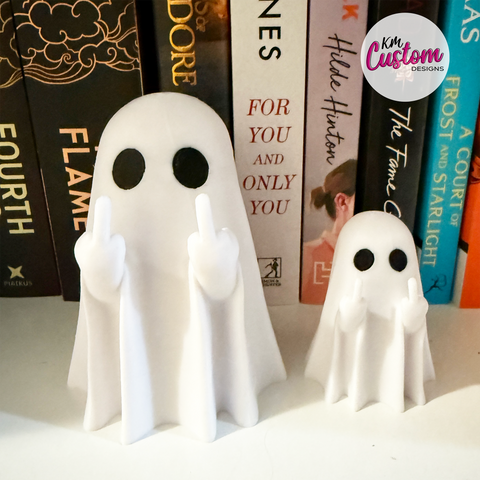 3D Printed Rude Fingers Up Ghost Shelf Decoration