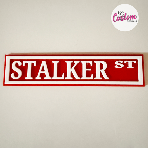 3D Printed Stalker Stteet Book Shelf Sign