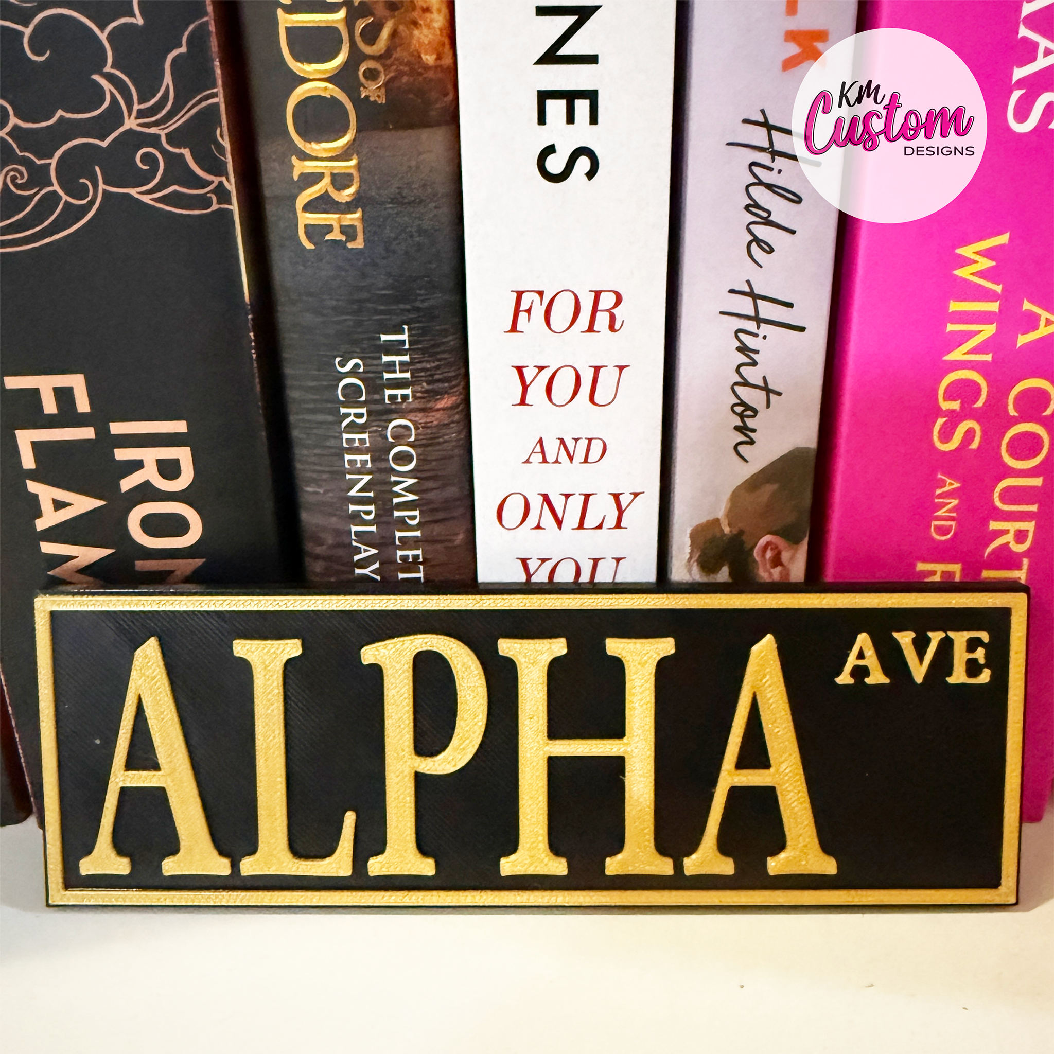3D Printed Custom Book Shelf Sign